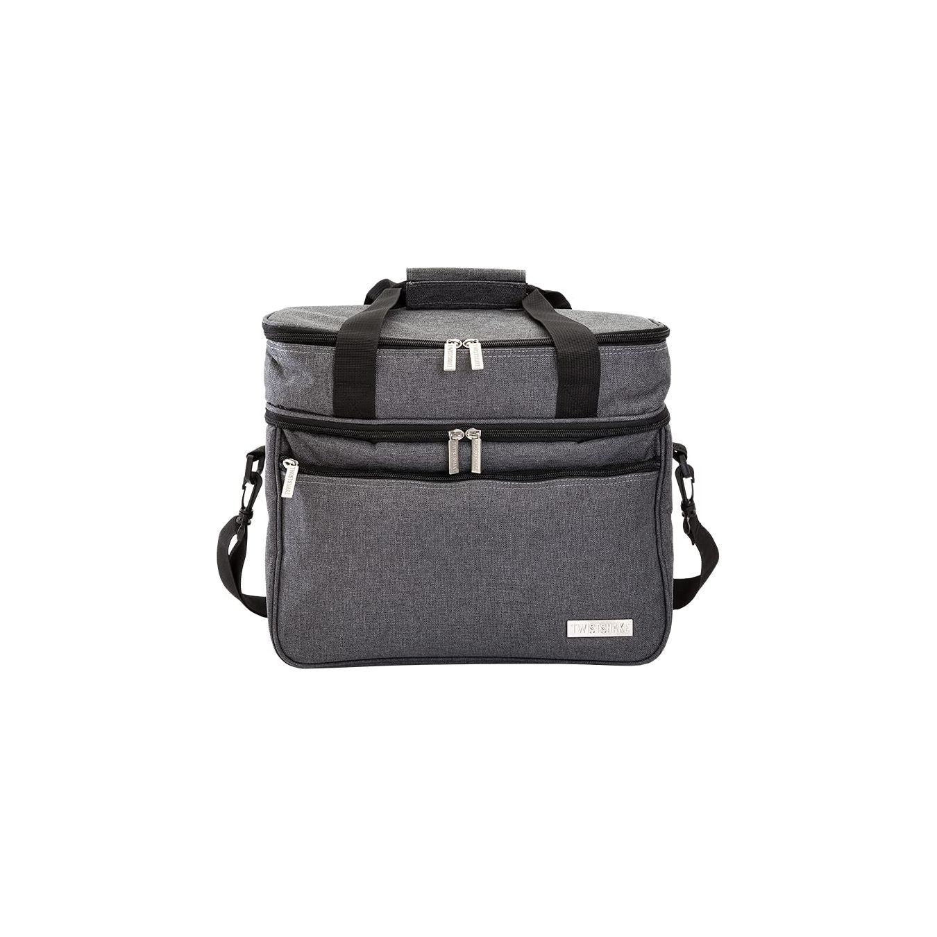 Twistshake Kühltasche 21 L für Babynahrung und mehr | 3 Fächer | Faltbar, Grau