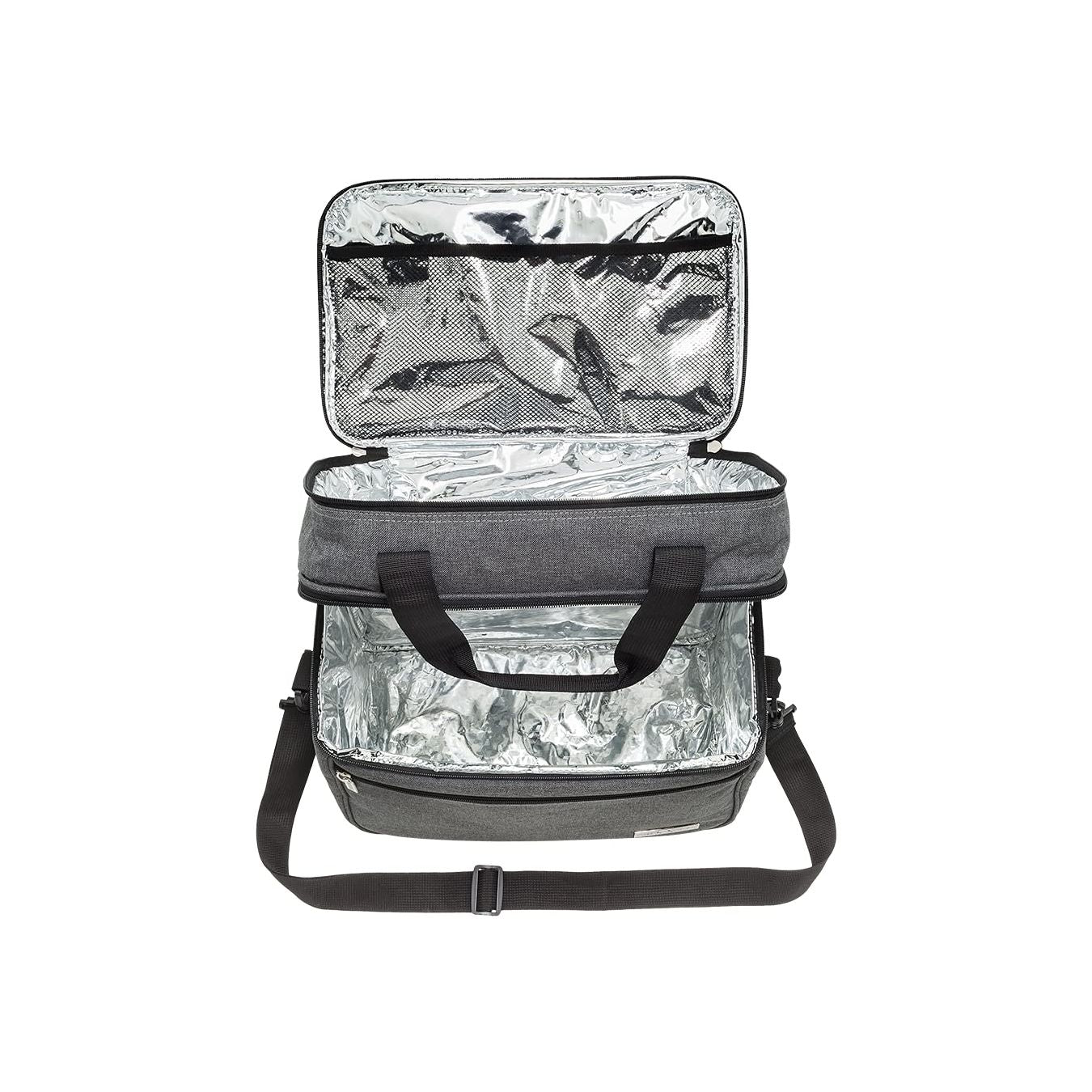 Twistshake Kühltasche 21 L für Babynahrung und mehr | 3 Fächer | Faltbar, Grau