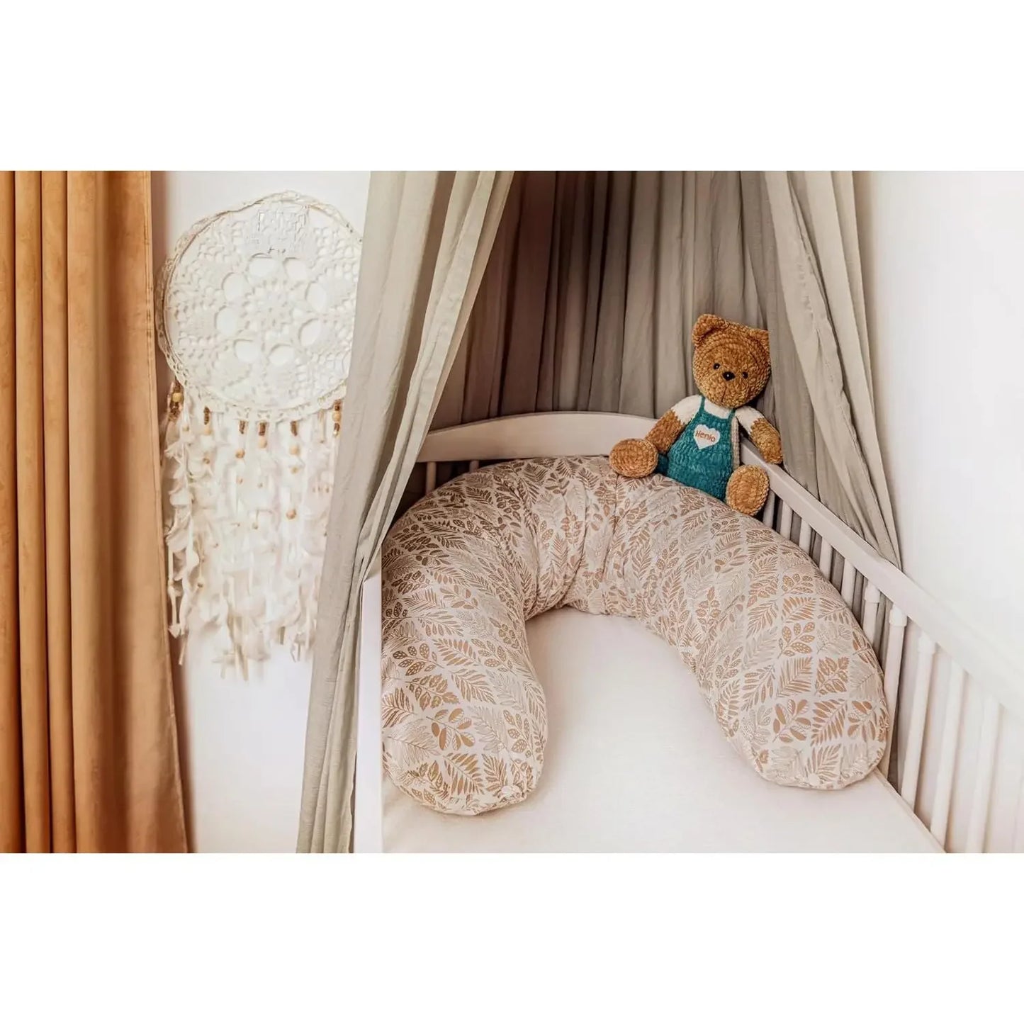 Ceba Baby® Stillkissen - Lagerungskissen für Babys - Schwangerschaftskissen aus 100% Baumwolle - XXL groß Seitenschläferkissen - 190 cm - Öko-Tex Standard 100 - Kamille
