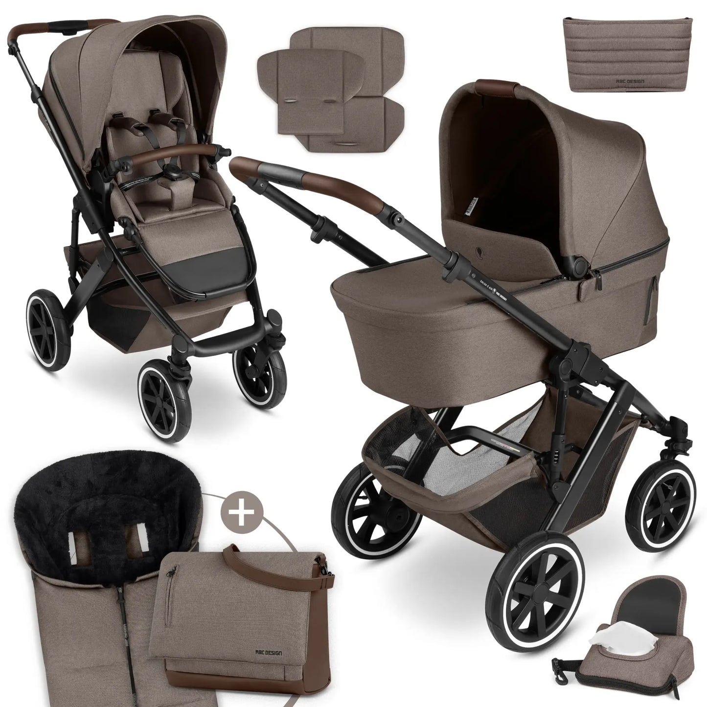 ABC design Salsa 5 Air inkl. Winterfußsack, Wickeltasche & Maxi-Cosi Adapter