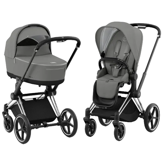 Cybex Priam 4 Mirage Grey Babywanne + Pearl Grey Seat Pack