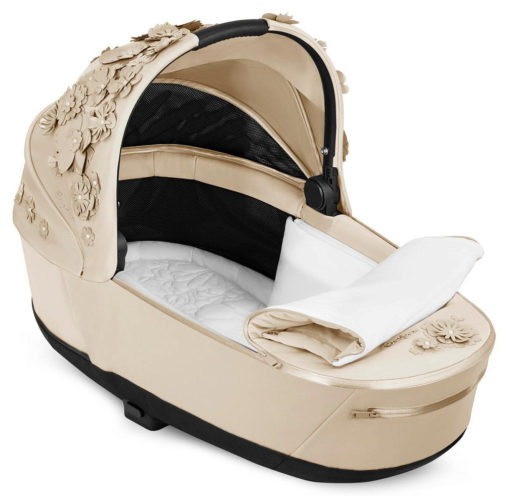 Cybex Priam 4 Kombi-Kinderwagen Rosegold / Simply Flowers beige + Cozy Beige