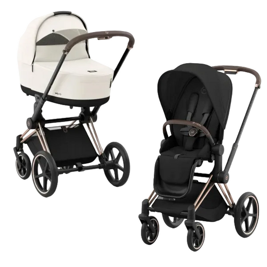 Cybex Priam 4 Kombi-Kinderwagen Rosegold Off White - Black