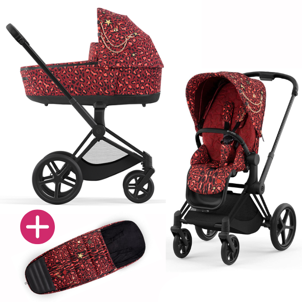 Cybex Priam Kombi-Kinderwagen Rockstar Edition + Fußsack