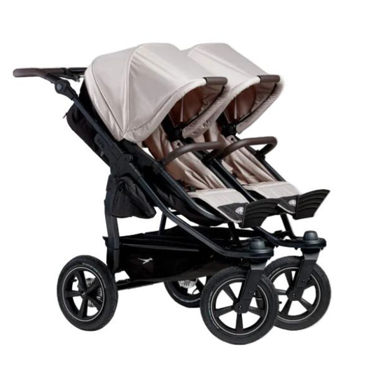 TFK Duo 2 Kombi Zwillingskinderwagen Set 2in1 Luftbereifung – Sand