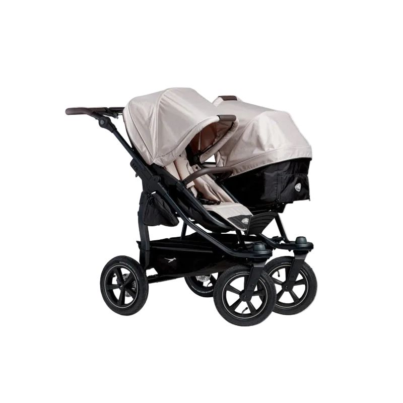 TFK Duo 2 Kombi Zwillingskinderwagen Set 2in1 Luftbereifung – Sand