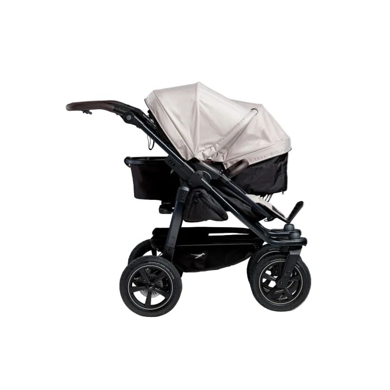 TFK Duo 2 Kombi Zwillingskinderwagen Set 2in1 Luftbereifung – Sand