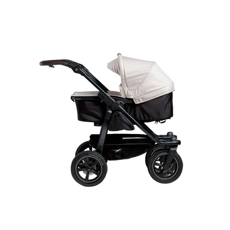 TFK Duo 2 Kombi Zwillingskinderwagen Set 2in1 Luftbereifung – Sand