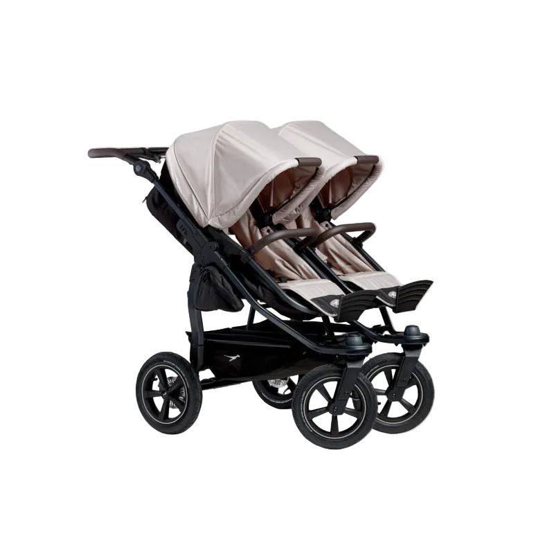 TFK Duo 2 Kombi Zwillingskinderwagen Set 2in1 Luftbereifung – Sand