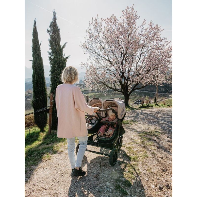 TFK Duo 2 Kombi Zwillingskinderwagen Set 2in1 Luftbereifung – Sand