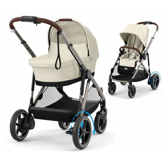 Cybex E-Gazelle S Kombi-Kinderwagen 2in1 Seashell Beige